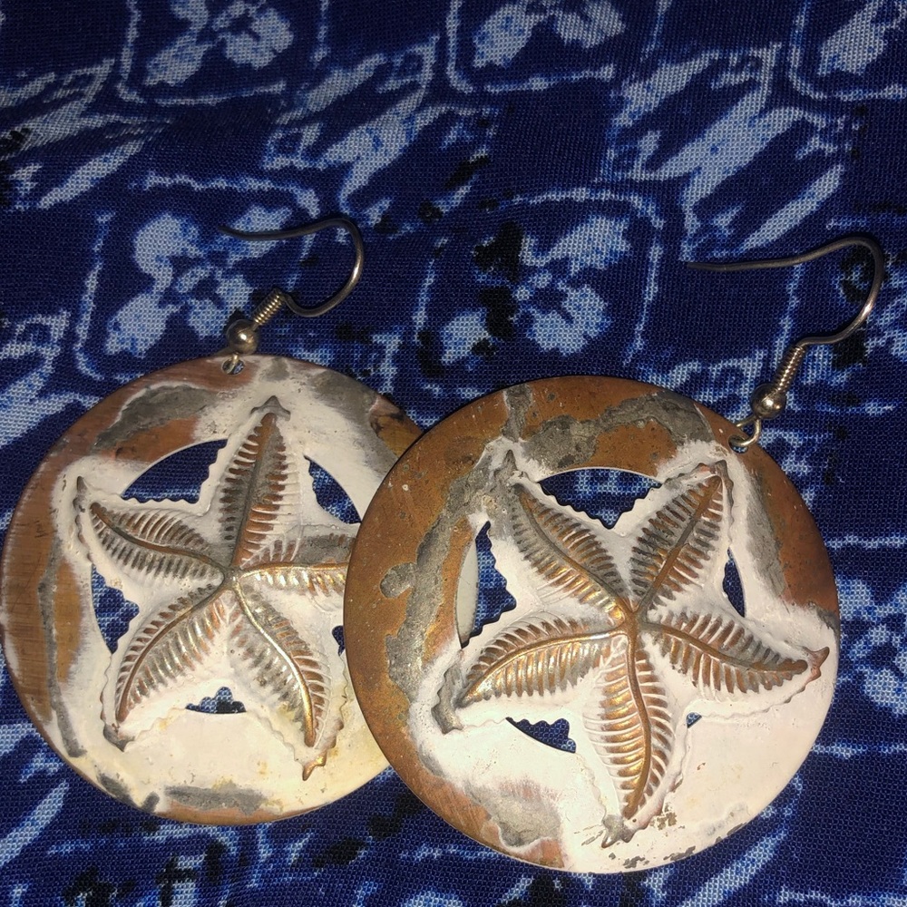 Starfish copper earrings